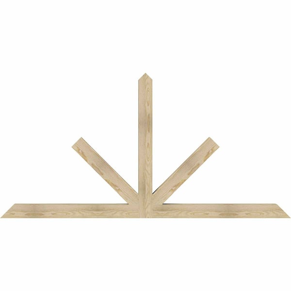 Ekena Millwork Saratoga Rough Sawn Timber Gable Bracket, Douglas Fir, 84"W x 42"H x 4"D x 4"F, 12/12 Pitch GBW084X42X0404SAR00RDF - main